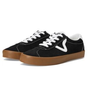Vans Off the Wall Womens Black & White Sport Low Lace Up Sneakers w/Gum Sole 5.5
